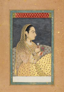 Lady Holding a Cup and a Flower by Unbekannt Unbekannt